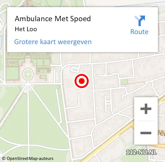 Locatie op kaart van de 112 melding: Ambulance Met Spoed Naar Het Loo op 26 oktober 2015 07:56