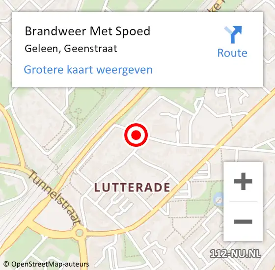 Locatie op kaart van de 112 melding: Brandweer Met Spoed Naar Geleen, Geenstraat op 26 oktober 2015 07:58