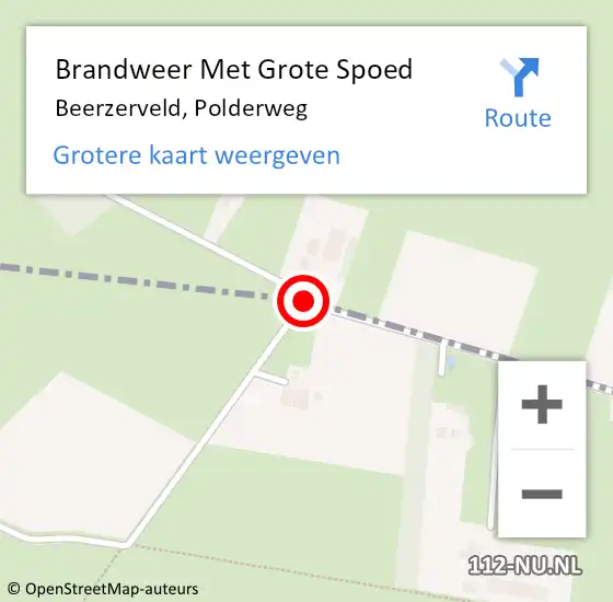 Locatie op kaart van de 112 melding: Brandweer Met Grote Spoed Naar Beerzerveld, Polderweg op 25 november 2013 01:04