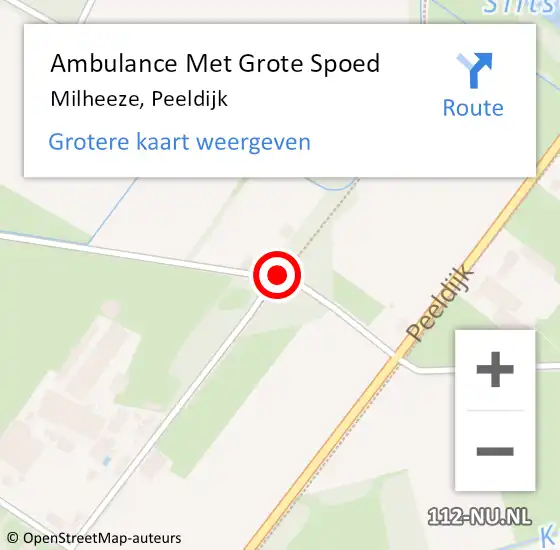 Locatie op kaart van de 112 melding: Ambulance Met Grote Spoed Naar Milheeze, Peeldijk op 26 oktober 2015 09:21