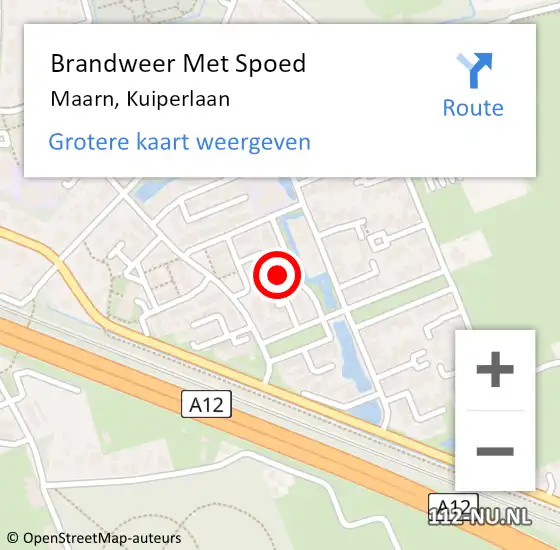 Locatie op kaart van de 112 melding: Brandweer Met Spoed Naar Maarn, Kuiperlaan op 25 november 2013 01:54