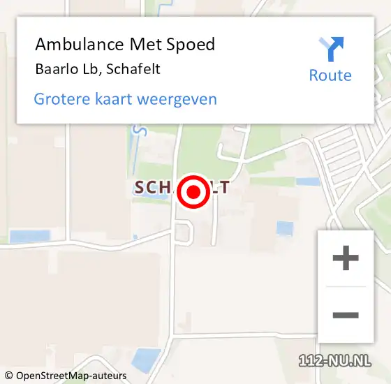 Locatie op kaart van de 112 melding: Ambulance Met Spoed Naar Baarlo Lb, Schafelt op 25 november 2013 02:00