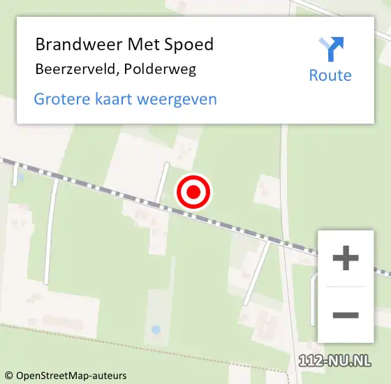 Locatie op kaart van de 112 melding: Brandweer Met Spoed Naar Beerzerveld, Polderweg op 25 november 2013 02:27