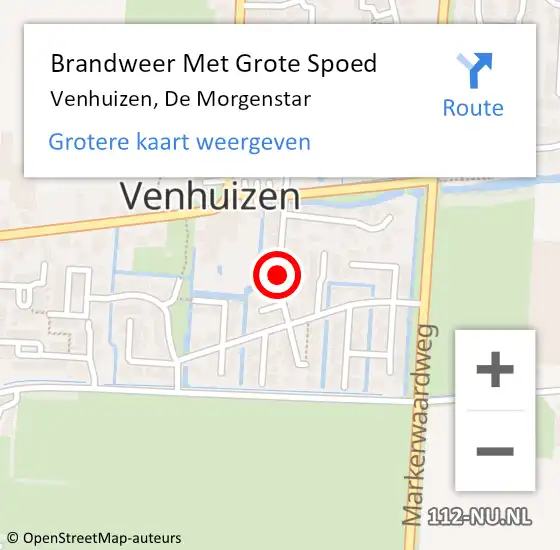 Locatie op kaart van de 112 melding: Brandweer Met Grote Spoed Naar Venhuizen, De Morgenstar op 26 oktober 2015 17:22