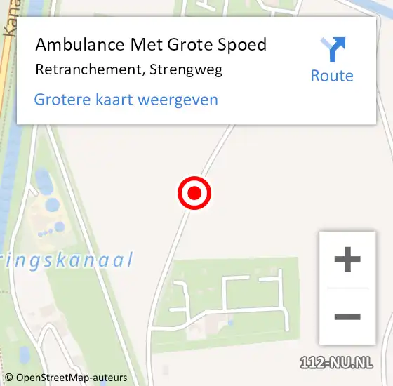 Locatie op kaart van de 112 melding: Ambulance Met Grote Spoed Naar Retranchement, Strengweg op 26 oktober 2015 18:02