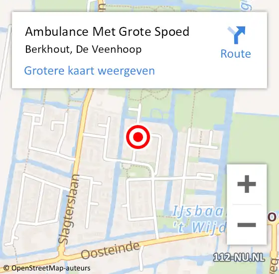 Locatie op kaart van de 112 melding: Ambulance Met Grote Spoed Naar Berkhout, De Veenhoop op 26 oktober 2015 18:34