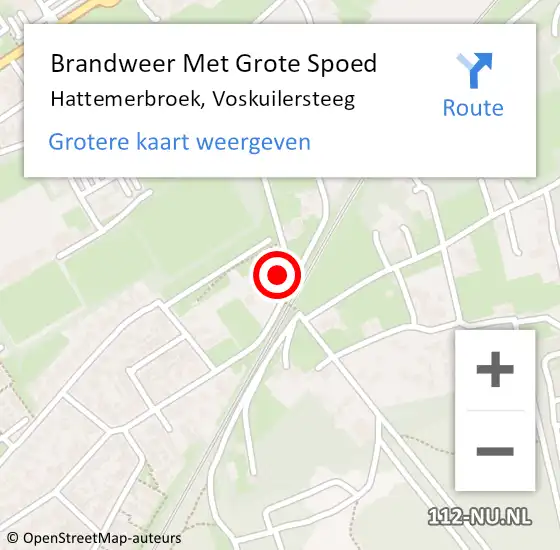 Locatie op kaart van de 112 melding: Brandweer Met Grote Spoed Naar Hattemerbroek, Voskuilersteeg op 26 oktober 2015 18:37