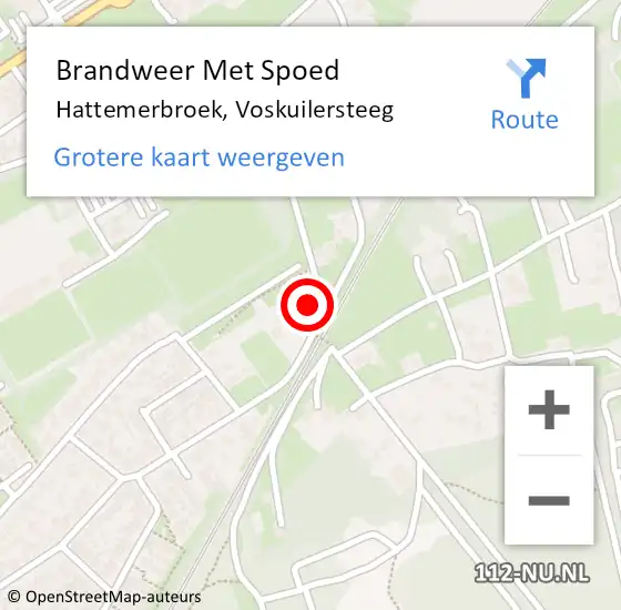 Locatie op kaart van de 112 melding: Brandweer Met Spoed Naar Hattemerbroek, Voskuilersteeg op 26 oktober 2015 18:43