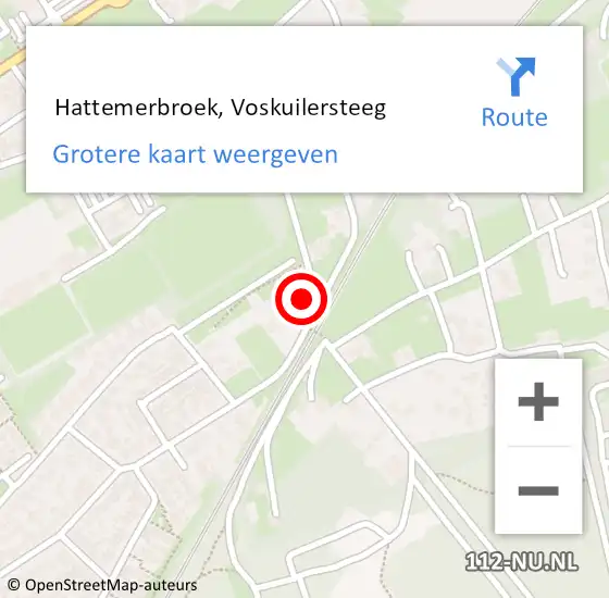 Locatie op kaart van de 112 melding:  Hattemerbroek, Voskuilersteeg op 26 oktober 2015 19:52