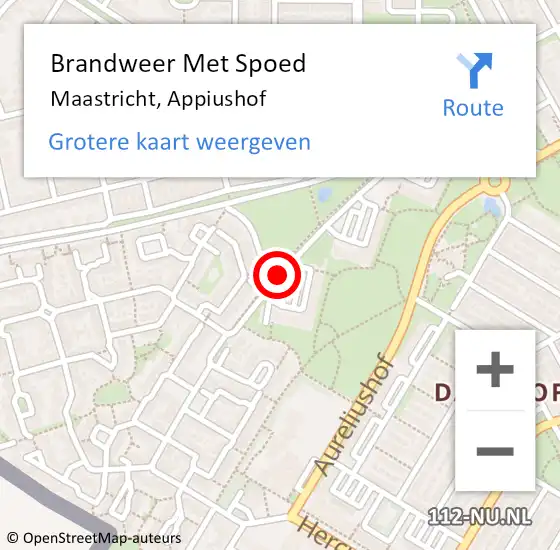 Locatie op kaart van de 112 melding: Brandweer Met Spoed Naar Maastricht, Appiushof op 26 oktober 2015 20:30