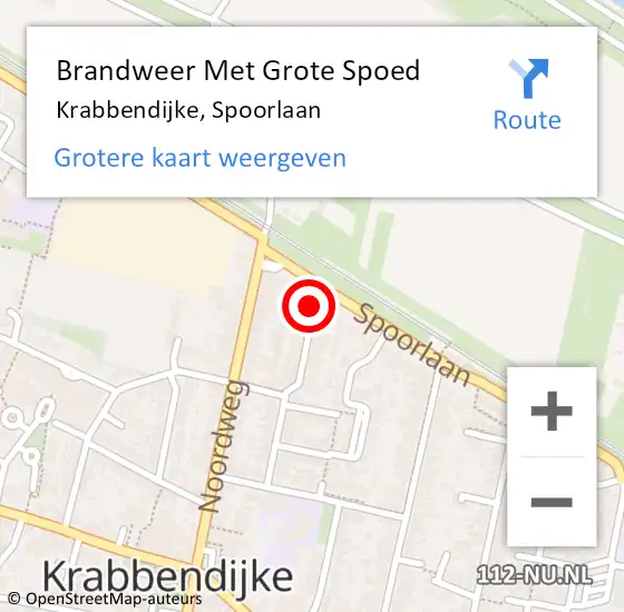 Locatie op kaart van de 112 melding: Brandweer Met Grote Spoed Naar Krabbendijke, Spoorlaan op 26 oktober 2015 21:47