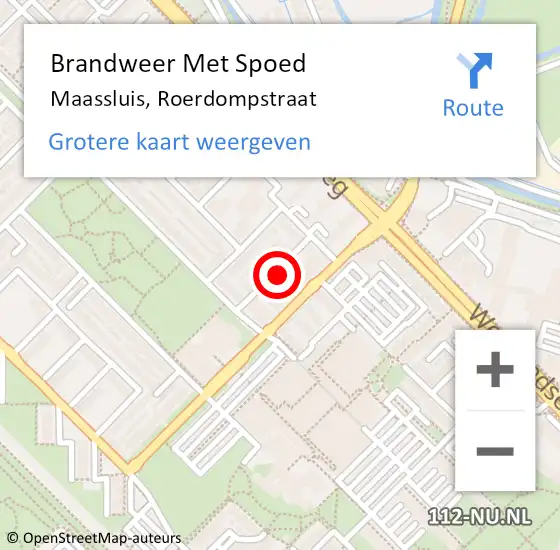 Locatie op kaart van de 112 melding: Brandweer Met Spoed Naar Maassluis, Roerdompstraat op 25 november 2013 06:55