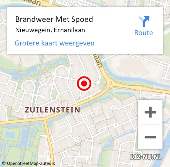 Locatie op kaart van de 112 melding: Brandweer Met Spoed Naar Nieuwegein, Ernanilaan op 27 oktober 2015 08:38