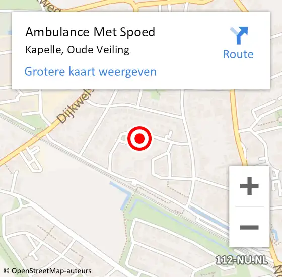 Locatie op kaart van de 112 melding: Ambulance Met Spoed Naar Kapelle, Oude Veiling op 27 oktober 2015 10:11