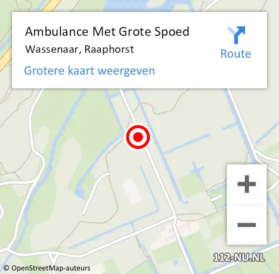 Locatie op kaart van de 112 melding: Ambulance Met Grote Spoed Naar Wassenaar, Raaphorst op 27 oktober 2015 11:03