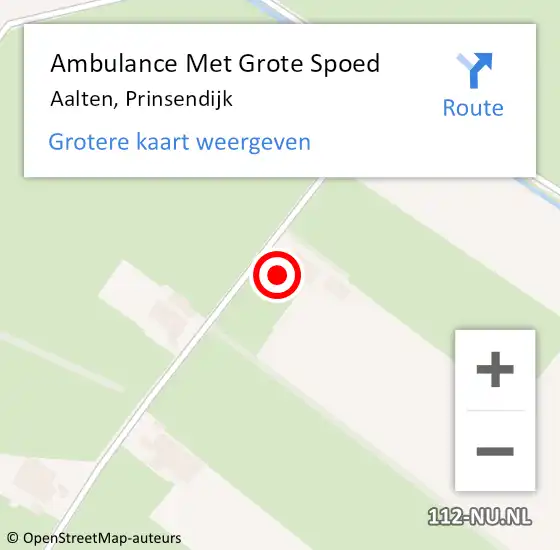 Locatie op kaart van de 112 melding: Ambulance Met Grote Spoed Naar Aalten, Prinsendijk op 27 oktober 2015 11:18