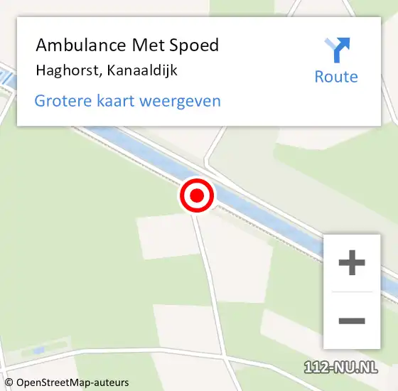 Locatie op kaart van de 112 melding: Ambulance Met Spoed Naar Haghorst, Kanaaldijk op 27 oktober 2015 11:43