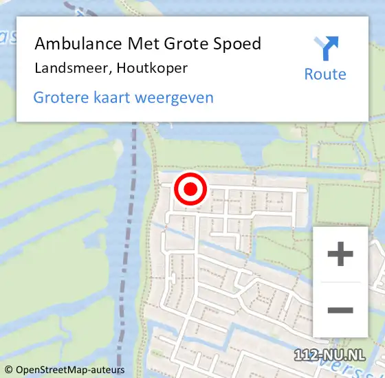 Locatie op kaart van de 112 melding: Ambulance Met Grote Spoed Naar Landsmeer, Houtkoper op 27 oktober 2015 13:30