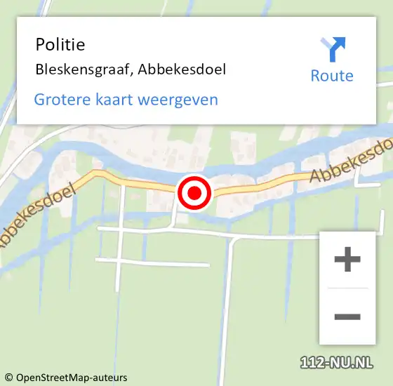 Locatie op kaart van de 112 melding: Politie Bleskensgraaf, Abbekesdoel op 27 oktober 2015 13:42