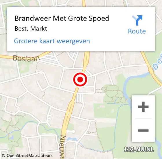 Locatie op kaart van de 112 melding: Brandweer Met Grote Spoed Naar Best, Markt op 27 oktober 2015 13:43