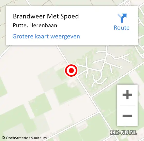 Locatie op kaart van de 112 melding: Brandweer Met Spoed Naar Putte, Herenbaan op 27 oktober 2015 15:53