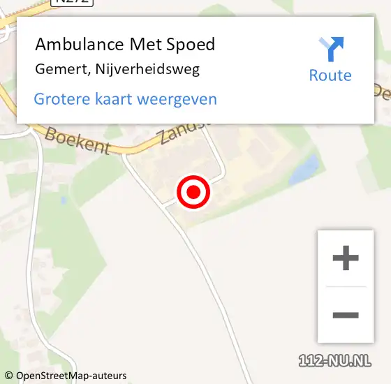 Locatie op kaart van de 112 melding: Ambulance Met Spoed Naar Gemert, Nijverheidsweg op 27 oktober 2015 16:12