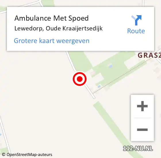 Locatie op kaart van de 112 melding: Ambulance Met Spoed Naar Lewedorp, Oude Kraaijertsedijk op 27 oktober 2015 16:12