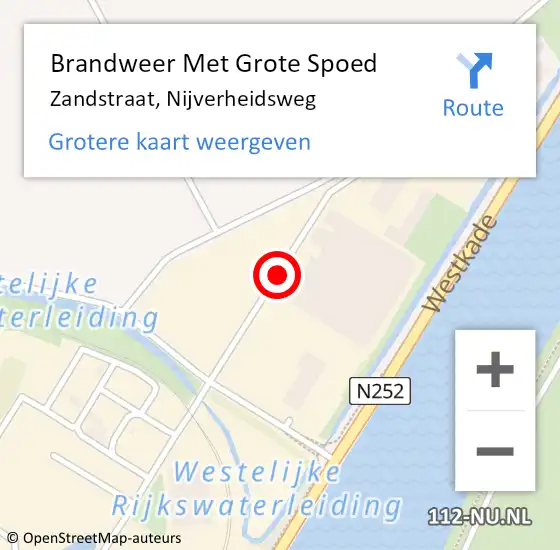 Locatie op kaart van de 112 melding: Brandweer Met Grote Spoed Naar Zandstraat, Nijverheidsweg op 27 oktober 2015 16:15