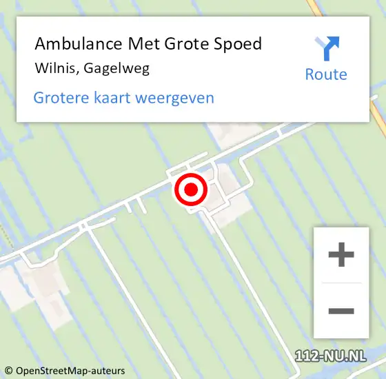Locatie op kaart van de 112 melding: Ambulance Met Grote Spoed Naar Wilnis, Gagelweg op 27 oktober 2015 17:33