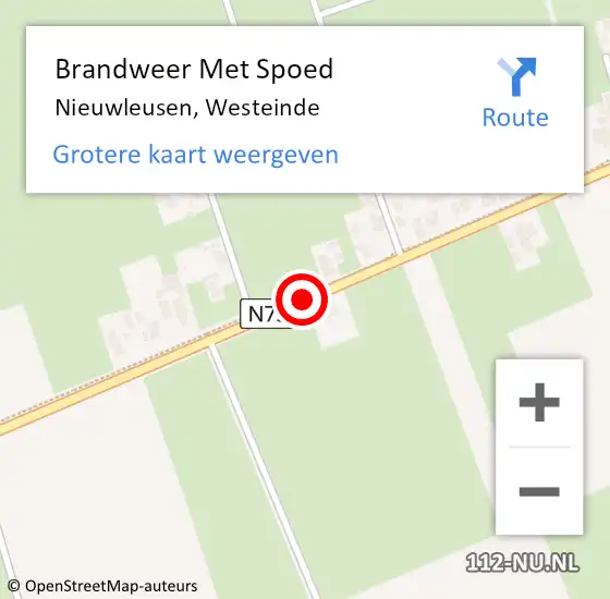 Locatie op kaart van de 112 melding: Brandweer Met Spoed Naar Nieuwleusen, Westeinde op 27 oktober 2015 17:37