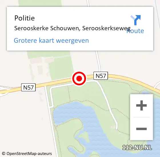 Locatie op kaart van de 112 melding: Politie Serooskerke Schouwen, Serooskerkseweg op 27 oktober 2015 22:30