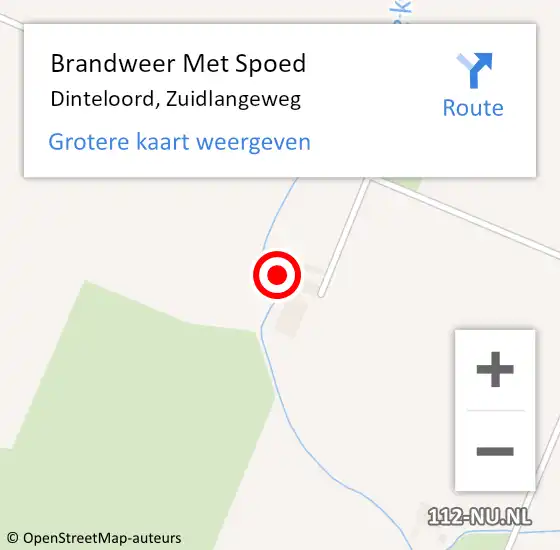 Locatie op kaart van de 112 melding: Brandweer Met Spoed Naar Dinteloord, Zuidlangeweg op 28 oktober 2015 03:14