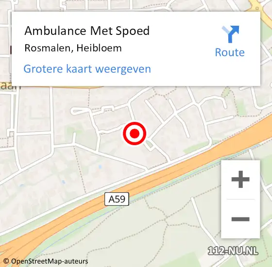 Locatie op kaart van de 112 melding: Ambulance Met Spoed Naar Rosmalen, Heibloem op 28 oktober 2015 09:44