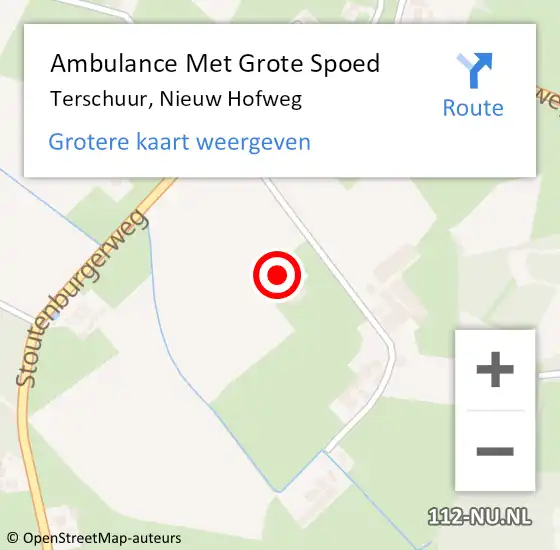 Locatie op kaart van de 112 melding: Ambulance Met Grote Spoed Naar Terschuur, Nieuw Hofweg op 28 oktober 2015 09:49
