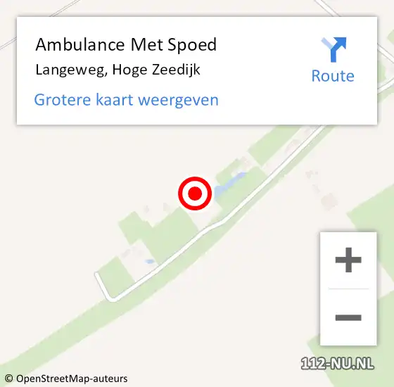 Locatie op kaart van de 112 melding: Ambulance Met Spoed Naar Langeweg, Hoge Zeedijk op 28 oktober 2015 10:21