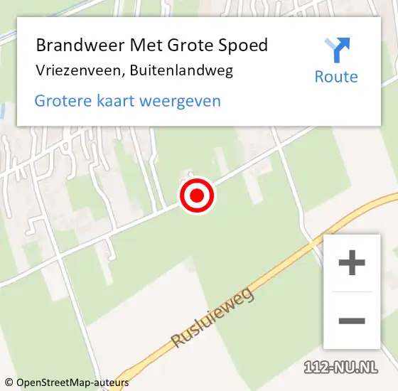 Locatie op kaart van de 112 melding: Brandweer Met Grote Spoed Naar Vriezenveen, Buitenlandweg op 28 oktober 2015 13:41