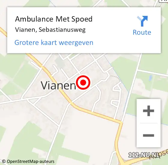 Locatie op kaart van de 112 melding: Ambulance Met Spoed Naar Vianen, Sebastianusweg op 28 oktober 2015 14:13