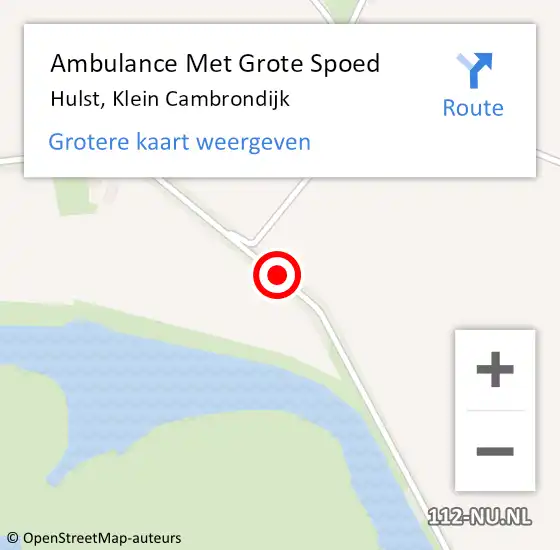 Locatie op kaart van de 112 melding: Ambulance Met Grote Spoed Naar Hulst, Klein Cambrondijk op 28 oktober 2015 14:16