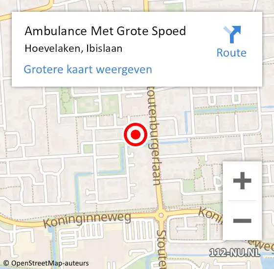 Locatie op kaart van de 112 melding: Ambulance Met Grote Spoed Naar Hoevelaken, Ibislaan op 25 november 2013 09:59