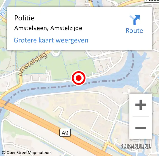 Locatie op kaart van de 112 melding: Politie Amstelveen, Amstelzijde op 28 oktober 2015 18:04