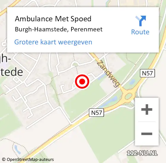 Locatie op kaart van de 112 melding: Ambulance Met Spoed Naar Burgh-Haamstede, Perenmeet op 28 oktober 2015 21:17