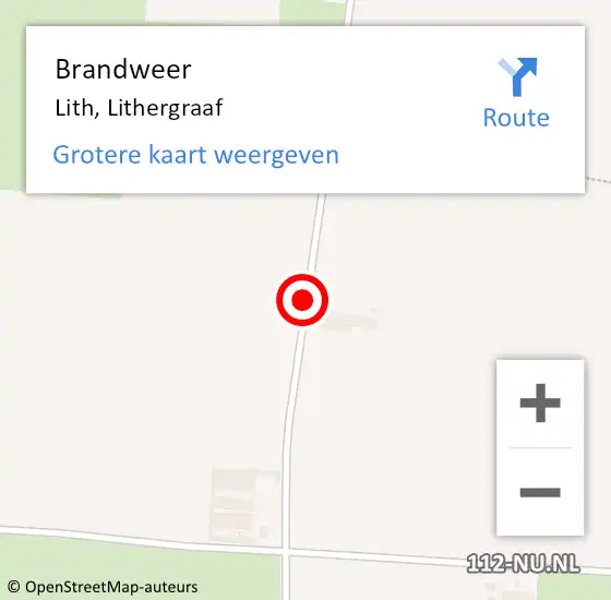 Locatie op kaart van de 112 melding: Brandweer Lith, Lithergraaf op 13 september 2013 20:22