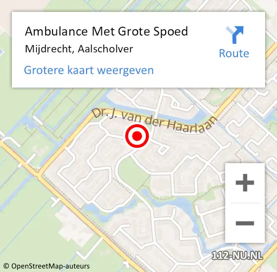 Locatie op kaart van de 112 melding: Ambulance Met Grote Spoed Naar Mijdrecht, Aalscholver op 28 oktober 2015 23:43