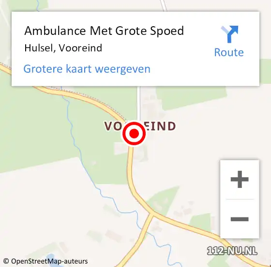 Locatie op kaart van de 112 melding: Ambulance Met Grote Spoed Naar Hulsel, Vooreind op 29 oktober 2015 00:36