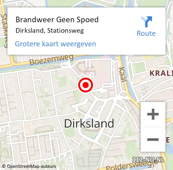 Locatie op kaart van de 112 melding: Brandweer Geen Spoed Naar Dirksland, Stationsweg op 29 oktober 2015 05:23