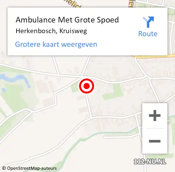 Locatie op kaart van de 112 melding: Ambulance Met Grote Spoed Naar Herkenbosch, Kruisweg op 13 september 2013 20:23