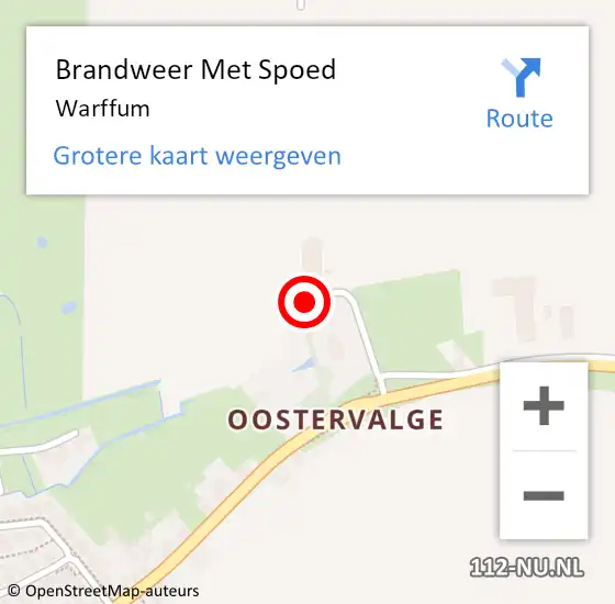 Locatie op kaart van de 112 melding: Brandweer Met Spoed Naar Warffum op 29 oktober 2015 07:46