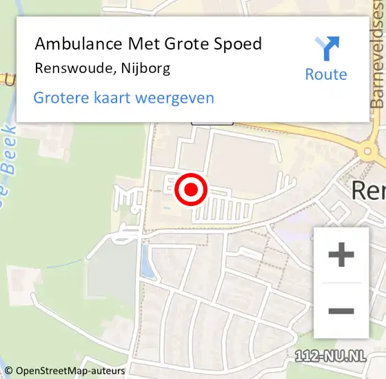 Locatie op kaart van de 112 melding: Ambulance Met Grote Spoed Naar Renswoude, Nijborg op 29 oktober 2015 08:10