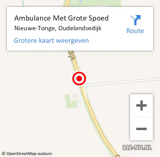 Locatie op kaart van de 112 melding: Ambulance Met Grote Spoed Naar Nieuwe-Tonge, Oudelandsedijk op 29 oktober 2015 09:16