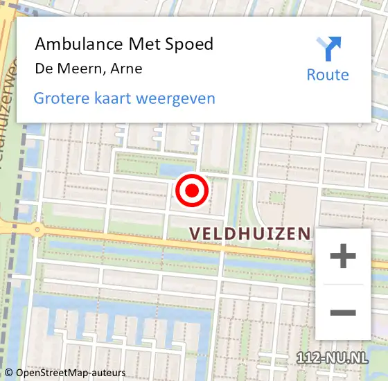 Locatie op kaart van de 112 melding: Ambulance Met Spoed Naar De Meern, Arne op 29 oktober 2015 13:18